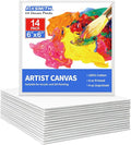 FIXSMITH Canvas Boards for Painting 6x6 Inch, Super Value 14 Pack Paint Canvases, White Blank Canvas Panels, 100% Cotton Primed, Painting Art Supplies
