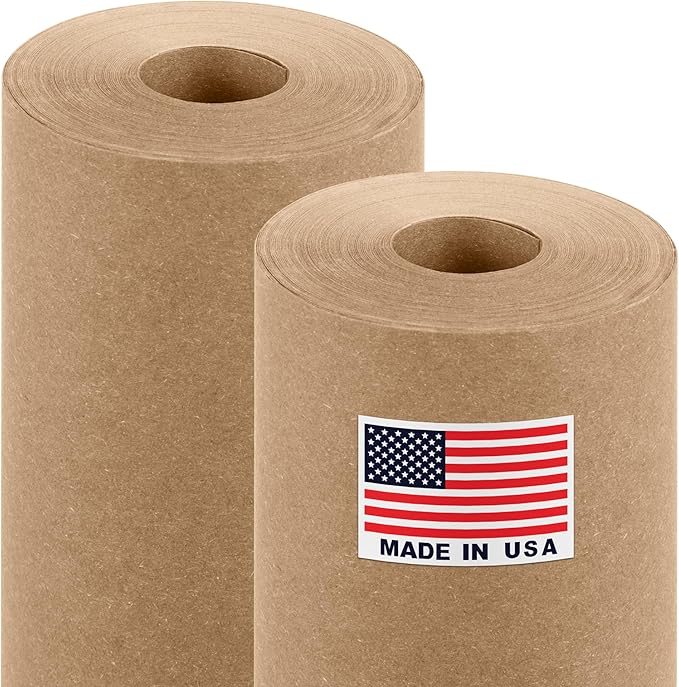 18" x 1200" (100 ft) Brown Kraft Paper Roll (Value Pack of 2), 45 lbs Thickness, Made in USA Colored Kraft Paper for School, Bulletin Board - Odorless, Non-Toxic, Safe for Kids