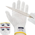 Dowellife Level 8 Reinforced Cut Resistant Gloves, Food Grade, Knife Safety Gloves for Meat Cutting, Oyster Shucking, Fish Fillet, Kitchen Slicing Carving, Small (Pack of 2)