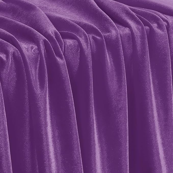KKJIAF Purple Stretch Velvet Fabric 60 Inch Wide, 2 Yard Soft Stretchy Fabric for Sewing Clothes, Apparel, Costume, Crafts - 90% Polyester 10% Spandex