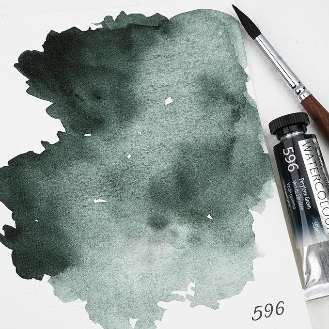 PHOENIX Professional Watercolor Paint Single Tube - 0.47 Fl Oz / 14ml - Perylene Green