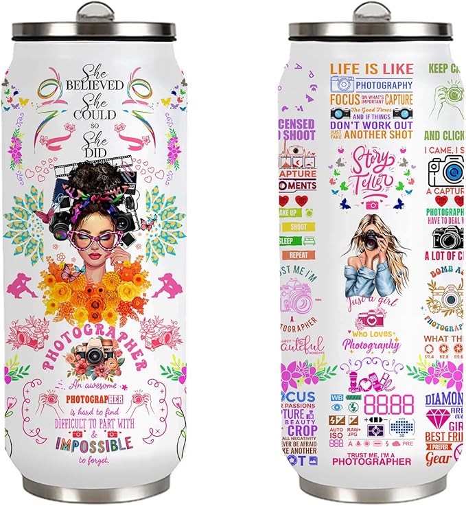 Photographer Tumbler Gifts For Women Girls,Photography Mugs, Vintage Camera Lens Mug, Cool Gifts For Photographers, Photography Gifts For Women 17 Oz