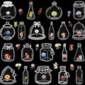 50Pcs Flowers in a Clear Bottle Stickers for Kindle, Laptop, Refrigerators, Scrapbooking, Journal, Photo Album, Suitcase, Waterproof PET Transparent Aesthetic Decals
