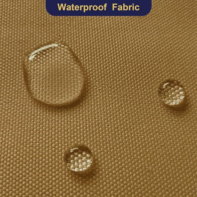 Waterproof Canvas Fabric by The Yard 600D Upholstery Cordura Fabric 58" Wide for Chairs Indoor Outdoor Water Resistant Canvas Polyester Material Sewing DIY Cloth, 5 Yards Light Brown