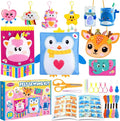 Funtopia Felt Sewing Crafts for Kids Ages 4-12, 10 Easy DIY Projects Kids Sewing Kit with Tutorial, Learn to Sew Plush Pillow Hanging Organizer Handbag, Beginner Sew Toys and Birthday Gift for Girls