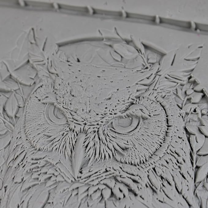 Owl Clay Texture Roller (4") - Winter Set #01 - Embossing Pattern Roller for Polymer & Ceramic Clay, Pottery & Crafts