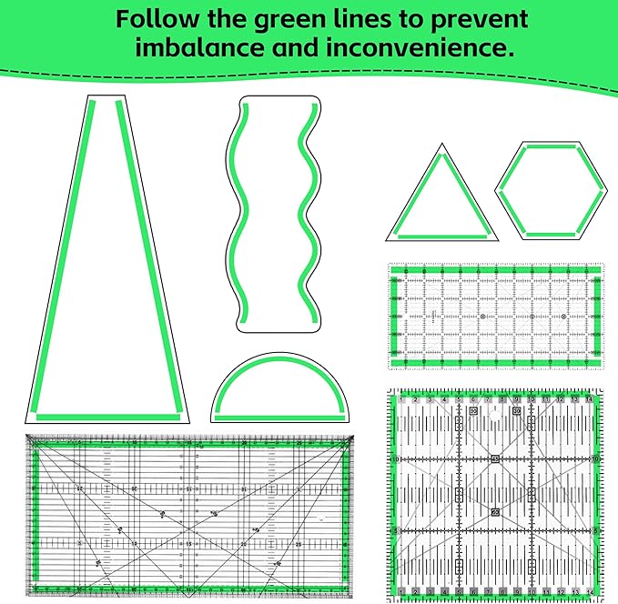 Ruler Grips, Transparent Quilting Rulers, Non-Slip Silicone Ruler Rings, Quilt Template Grips with Strong Adhesive for Quilting Rulers and Templates (Strip, 10PCS)