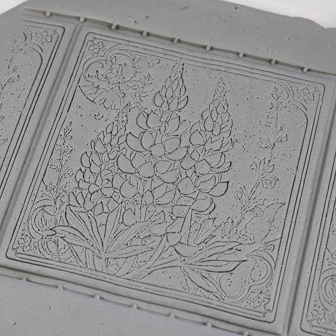 Lupine Flower Clay Texture Roller (4") - Flower Set #02 - Embossing Pattern Roller for Polymer & Ceramic Clay, Pottery & Crafts