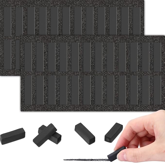48 Pcs Soft Chalk Pastels Set Soft Pastel for Artists Square Sketch Chalk Non-toxic Artist Pastel Sticks for Professional Artists Students and Art Lovers(Black Color,30×8×8mm)