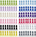 DOITEM 96Pcs Zipper Repair Kit - 3# Zipper Pull Rescue Kit (12 Colors) for Clothing Jackets, Purses, Luggage, Backpacks