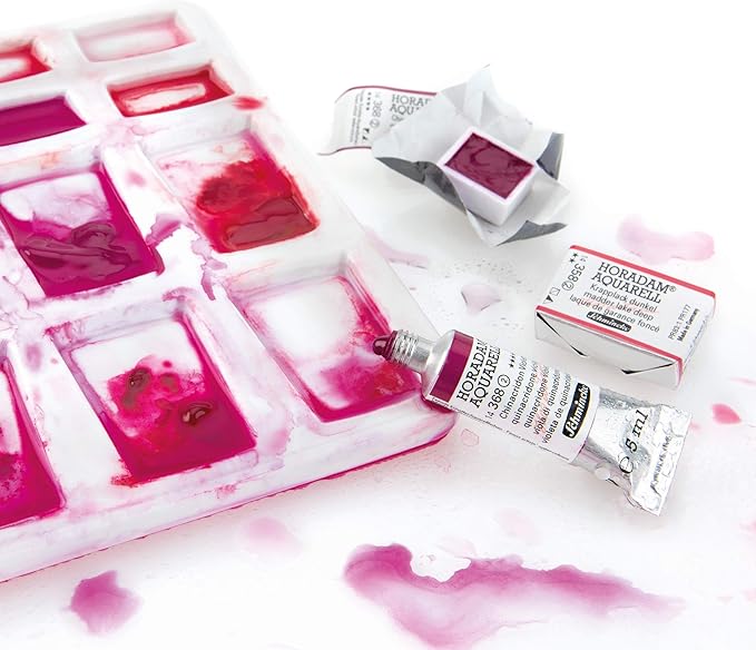Schmincke - HORADAM AQUARELL color box with 12 finest watercolors, 74312097, metal box, painting set, 12 x 1/1 pans