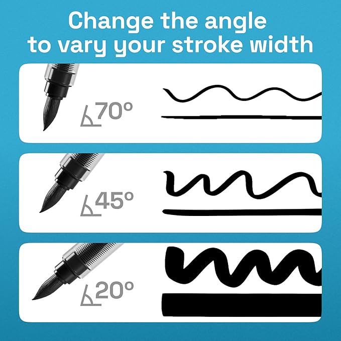 ARTISTRO 5 Black Paint Pen for Glass Marking, Rock Painting, Ceramic, Wood, Tire, Fabric, Metal, Canvas - Set of 5 Acrylic Paint Markers Water-based - Brush Tip with Automatic Ink Control System