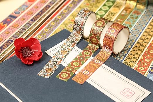 20 Rolls Chinese Style Washi Tape Set, Ancient Palace Pattern Decorative Masking Tapes with Gold Foil, Oriental for Craft, Scrapbook, DIY, Gift Wrapping (22-Splendor of Chang’an)