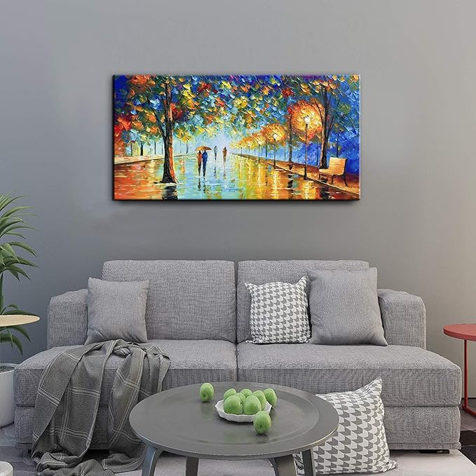 Tyed art- Large Contemporary Wall Art Landscape Oil Painting On Canvas palette knife Textured Tree Painting hand-painted Acrylic Abstract Landscape wall art modern canvas painting Living room bedroom bedside sofa background painting 30x60inch
