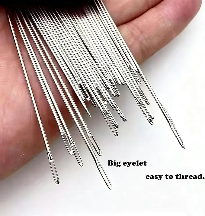 36PCS Stainless Steel Sewing Needles Kit for Hand Sewing - 5 Sizes, Threader, Thimble, 5 Colored Threads | Essential Sewing Supplies for DIY Lovers & Daily Mending