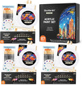 Shuttle Art 87 Pack Acrylic Paint Set, Painting Kit with 3 Pack of 15 Colors Acrylic Paint, 3 Sets of Wooden Easels, Canvas, Brushes & Palettes, Art Painting Supplies Kit for Adults Kids Beginner