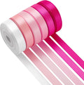 LIUYAXI Pink Satin Ribbon 3/8 Inch X 6 Rolls Total 60 Yards Double Faced Pink Ribbon Set for Gift Wrapping Craft Wedding Decoration