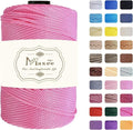 Maxee Premium Polyester Macrame Cord 3 mm × 218 yd,3mm 100% Polypropylene Macrame Cord,Ideal for Crochet, Wall Hangers, Bags, Rugs & DIY Crafts(Light Evening Pink)