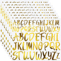 TaoBary 416 Pcs Gold Letter Stickers 8 Sheets Capital Alphabet Stickers 2 Size Vinyl Cursive Self-Adhesive Letter Decor for Gifts, Scrapbooking, DIY Craft, Water Bottle(1'', 1.5'')