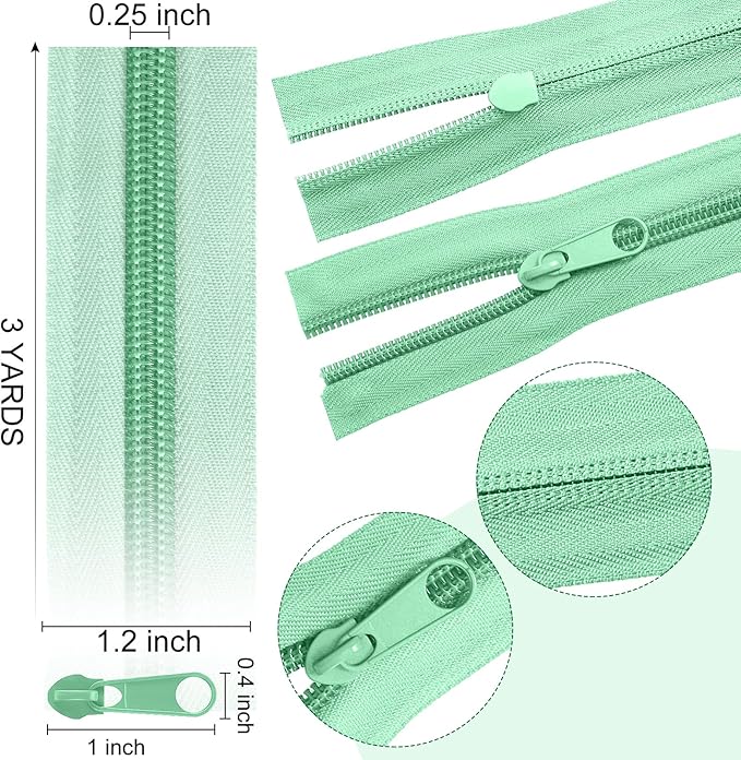 Syhood 36 Yards 12 Pieces #5 Sewing Zippers Tapes Assorted Nylon Lightweight with 120 Plastic Zipper Sliders for Women Men Sewing Supplies(Memphis Color)