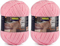 2 Skeins Fluffy Chenille Yarn for Crocheting - Baby Blanket Yarn for Knitting - Velvet Yarn for Amigurumi Crochet, Ultra Soft Yarns Total Weight 400g/14oz, Total Length 480m/524yard