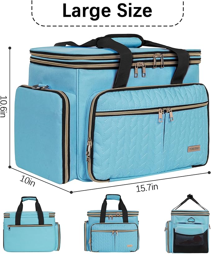 Large Knitting Bag Yarn Storage Organizer,Portable Crochet Tote Bag,Yarn Bags for Crocheting On The Go for Knitting Needles, Crochet Hooks, Knitting Accessories, Unfinished Project