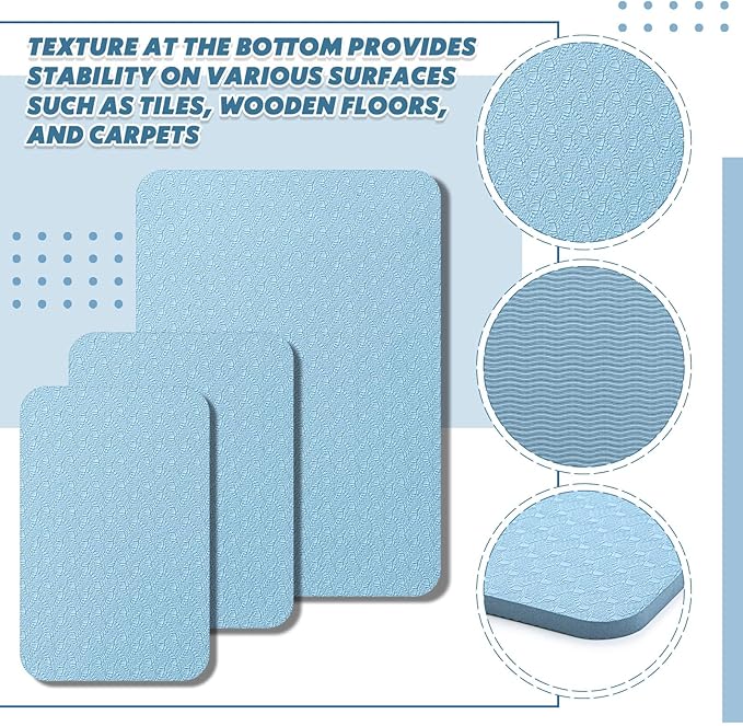 3 Pcs Sewing Machine Muffling Mat Pedal Mat Sewing Machine Pad No Slip Rubber Stay in Place Mats for Calms Vibration(Light Blue,15 x 20 Inch,14 x 9 Inch,14 x 11 Inch)