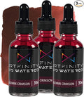 Liquid Watercolor Paint 30 ml Bottle - 3 Pack, Alizarin Crimson - Vibrant Dye-Based Liquid Watercolor w/Glass Pipette, Fast