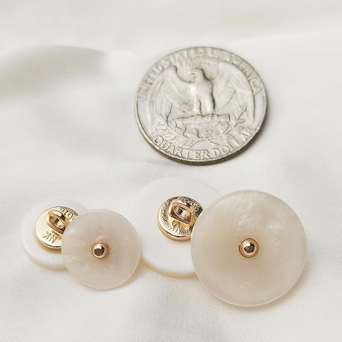 20PCS White Metal Shank Buttons, Sewing Button,Suitable for Women's Cardigans/Outerwear/Suit Decoration Buttons or Handmade DIY Projects (18mm)