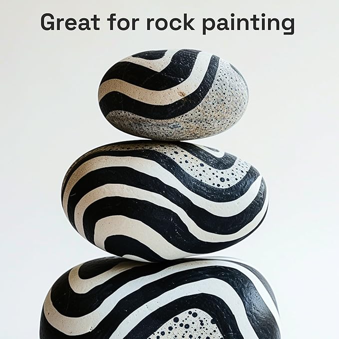 ARTISTRO 5 Black Paint Pen for Glass Marking, Rock Painting, Ceramic, Wood, Tire, Fabric, Metal, Canvas - Set of 5 Acrylic Paint Markers Water-based - Brush Tip with Automatic Ink Control System
