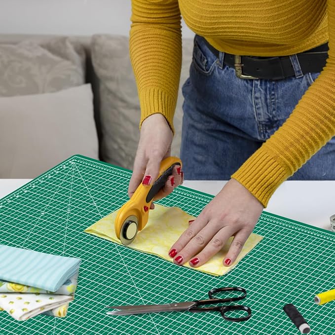 Headley Tools 39.4'' X 78.7'' Thickened Self Healing Cutting Mat, Rotary Cutting Sewing Mat for Crafts, Durable 5-Ply Table Cutting Board for Fabric Quilting Leather Hobby Project, Green