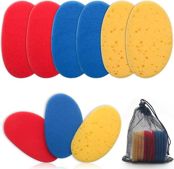 Clay Sponges for Clay, Boyistar Ceramics Pottery Clay Sponge for Shaping and Clean Sponge with 3-Density Clay Sponge Artists Sponge for Pottery Modeling Sculpting with Mesh Bag (9)