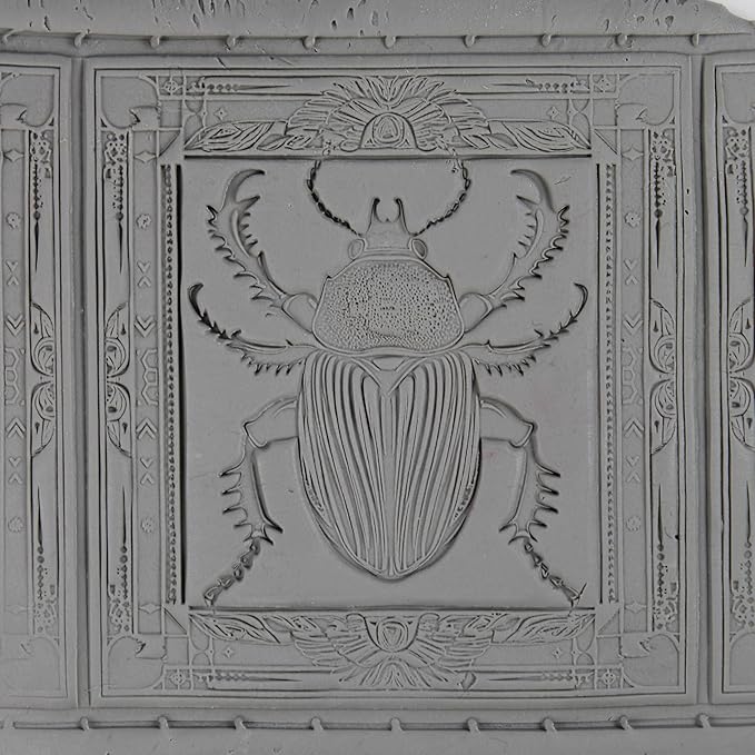 Scarab Clay Texture Roller (4") - Insect Set #01 - Embossing Pattern Roller for Polymer & Ceramic Clay, Pottery & Crafts