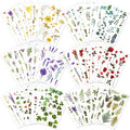 722 Pieces Pressed Flower Stickers for Crafts (Assorted 722 Pieces,48 Sheets) Flower Sticker for Crafts for Resin Dried Floral Sticker Cute Scrapbook Craft Stickers for DIY Journal Notebook