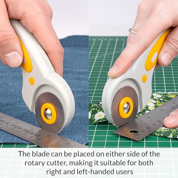 WA Portman Self Healing Cutting Mat & Rotary Cutter for Fabric Set – 18x24 Sewing Cutting Mats for Crafts with 45mm Fabric Cutter Wheel & 5 Rotary Blades – Quilting & Sewing Supplies Kit