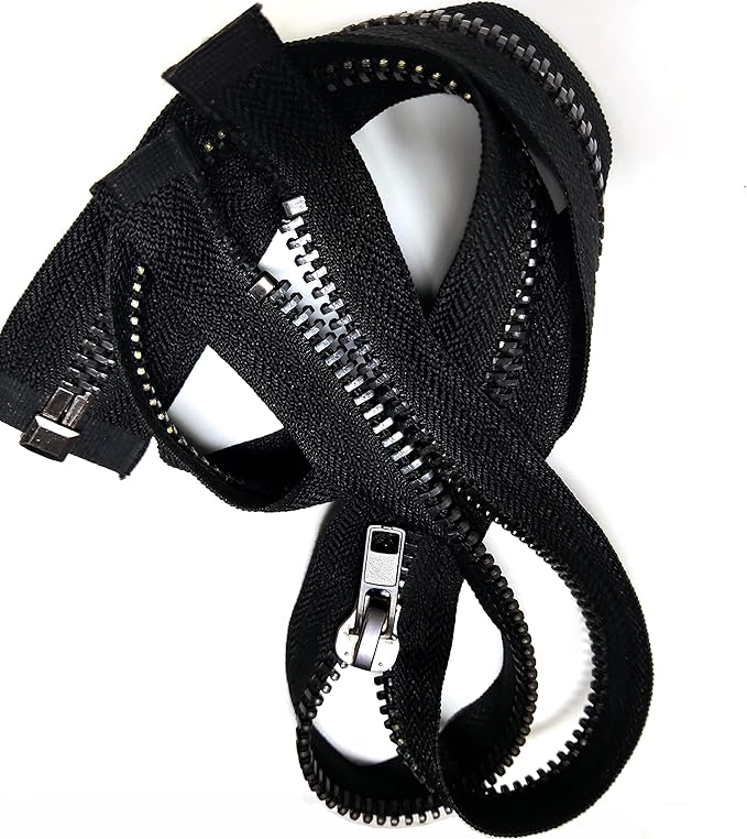 Leekayer 36 Inch Metal Zippers for Sewing Crafts #10 Separating Jacket Zipper Black Nickel 91.4 cm Replacement Zipper for DIY Handmade Repair Coats Dress Bag Vest Heavy Duty