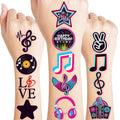 60 PCS Music Note Notes Musical Motivational Pre-Cut Temporary Tattoos for Kids Birthday Themed Party Supplies Decorations Favors Super Cute Instrument Stickers Tattoo Gifts for Girls Boys