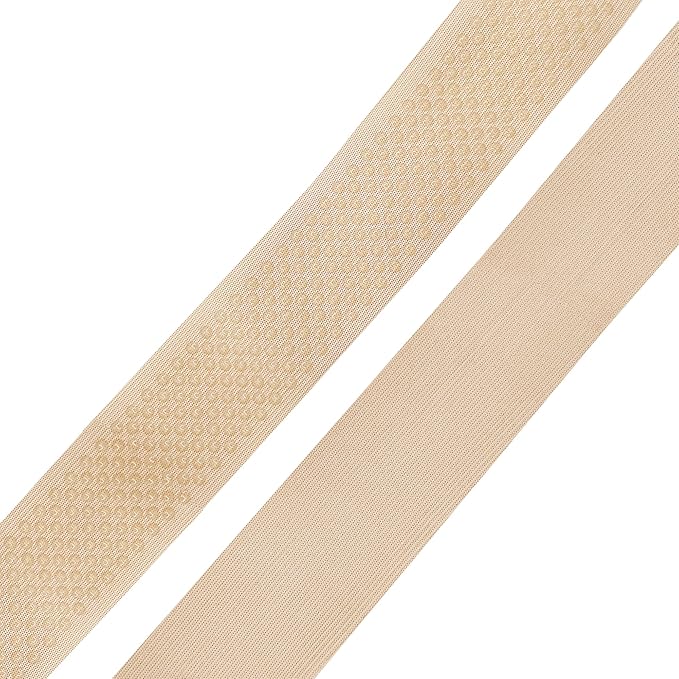 Mandala Crafts 2 Inch Elastic Silicone Gripper Tape for Clothing - 5 Yds Dotted Non Slip Elastic Band for Sewing - Nude Silicone Flat Fabric Stretchy Ribbon Straps