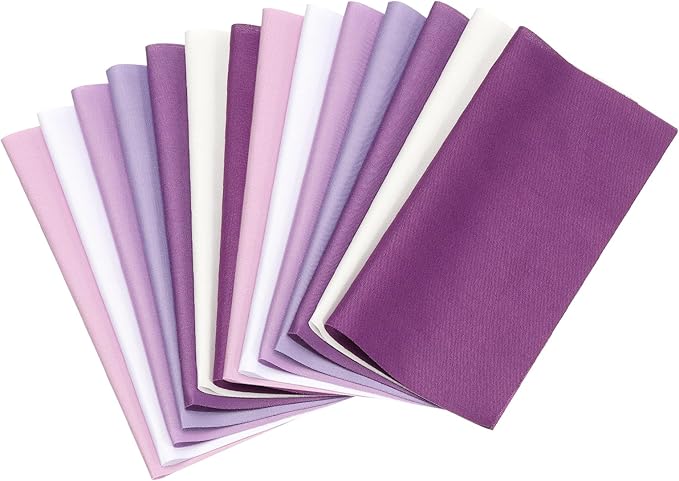 PATIKIL Cotton Fabric Bundles, 14 Pcs 8 x 8 Inch Fat Quarter Solid Color Precut Fabric Squares for Sewing Patchwork Quilting DIY Crafts, Purple
