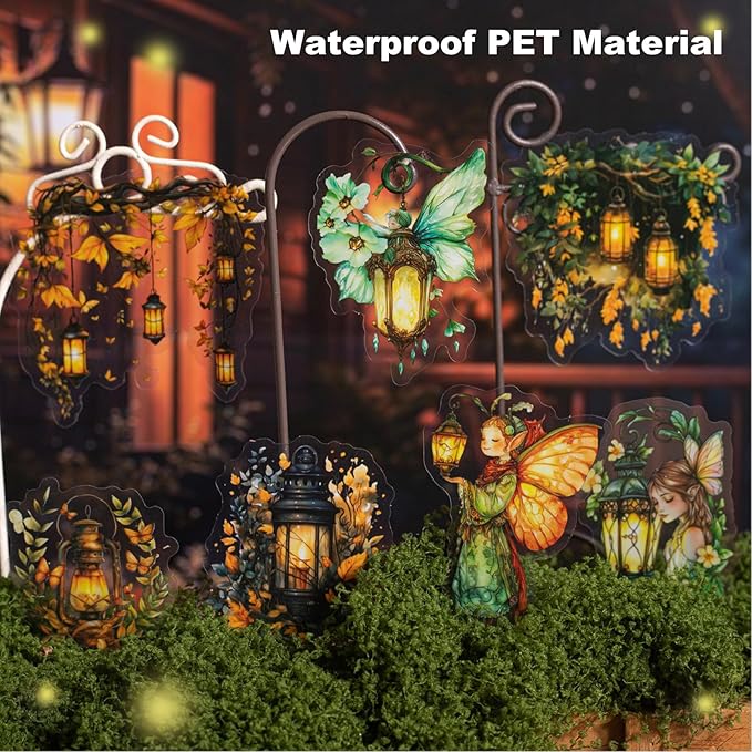 90PCS Firefly Lamp PET Stickers, Fairy Tale Lantern Stickers for Scrapbooking, Journaling and DIY Crafts