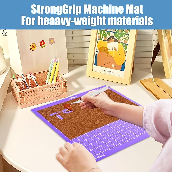 6 Pack Cutting Mat for Cricut Joy Xtra, 8.5x12in Adhesive Cutting mats for Craft, 2 Light Grip, 2 Standard Grip, 2 Strong Grip, Reusable Variety Craft Cutting Mats for Cricut Accessories