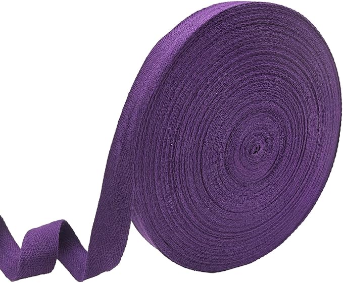 3/4 inch Purple Herringbone Twill Tape for Sewing,Pet Collar,Gift Wrapping Home Deco -40 Yards-Cotton Webbing Straps-Natural Bias Binding Tape for Handles, Crafting & DIY Projects