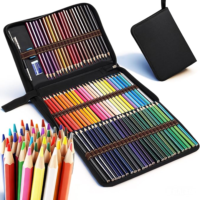 Premium Watercolor Pencils Set - Vibrant, Water-Soluble Colored Pencils for Adults & Professionals Drawing Coloring Sketching, Blendable Wet or Dry (72 pcs)