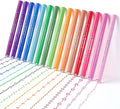 15 Colors Curve Highlighter Pens Set，15 Different Shapes Dual Tip Markers Cool Pens for Journal Planner Scrapbook Art Office School Supplies