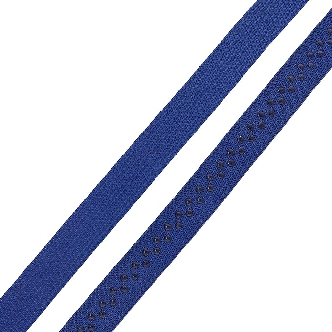 Mandala Crafts 0.5 Inch Elastic Silicone Gripper Tape for Clothing - 10 Yds Dotted Non Slip Elastic Band for Sewing - Navy Blue Silicone Flat Fabric Stretchy Ribbon Straps