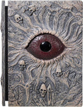 Hell's Eye DND Notebook Handmade Vintage Writing Journal with 3D Embossed Cover, Sketchbook, Antique Travel Diary for Gothic Writing, Christmas and Halloween gifts, stocking stuffers for christmas