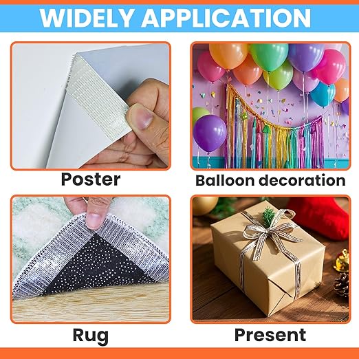 Double Sided Fabric Tape Heavy Duty for Hem, Fashion Dress, Cloth, Curtains, High Adhesive Sticky but Removable, No Sewing or Ironing Need, 0.79in x 33FT/10m x 4Rolls