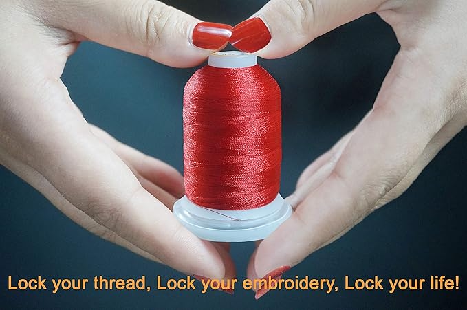 New brothread 42 Spools 1000M (1100Y) Polyester Embroidery Machine Thread Kit for Professional Embroiderer and Beginner Each Spool with Locking Base Resists Thread Tangling