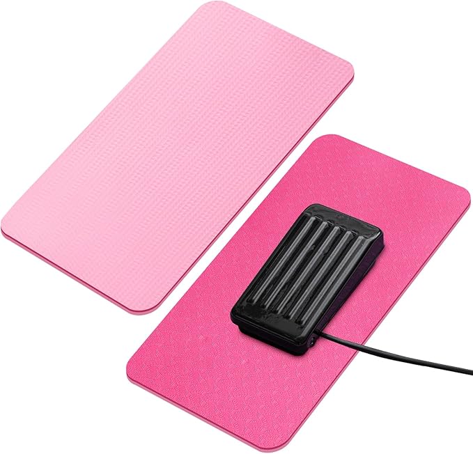 2 Pcs Sewing Machine Foot Pedal Non Slip Pad Sewing Machine Muffling Mat Reduce Vibrations Noise No Slip Pedal Accessories for Quilting (Pink)