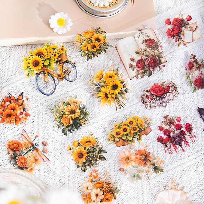 Alideco Vintage Scrapbook Stickers Set Retro People Flowers Sticker Book for Adults Sticker journaling Stickers for Scrapbooking Tweezer 20Sheets/160Pcs (huayingmijing)